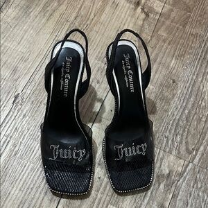 Juicy Couture Black Crystal Embellished Heels